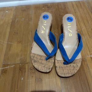 Elegant Unisa Women's Low Heel Sandals - Blue, Size 6.5